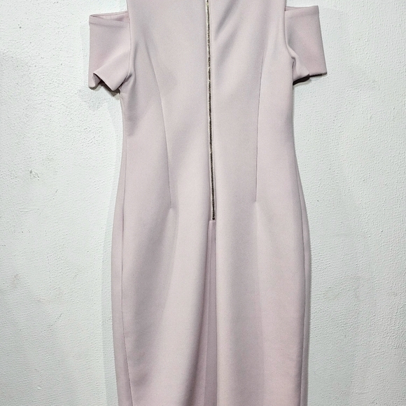 Calvin Klein Blush Pink Off-Shoulder Midi Dress Sz 4 Womens - Picture 5 of 13